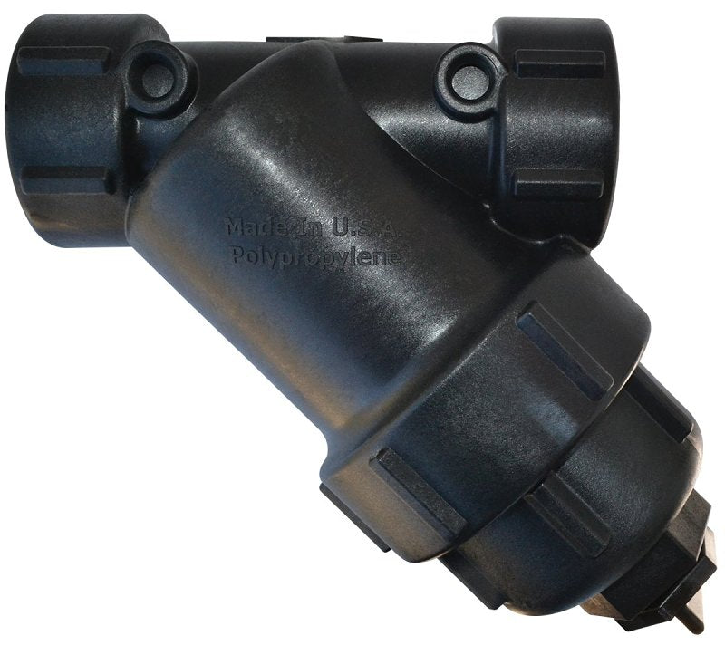 Banjo LS150-80 Y-Strainer with Screen, 9-7/8 in L, 80 Mesh, EPDM/Polymer/Stainless Steel, Black