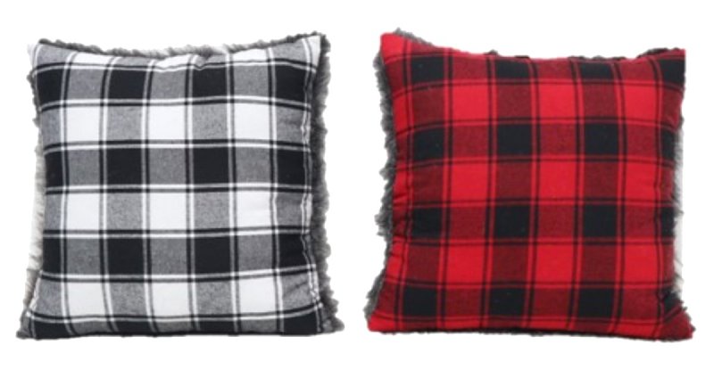 Santas Forest 49923 Plaid Plush Pillow Assortment, 16 in