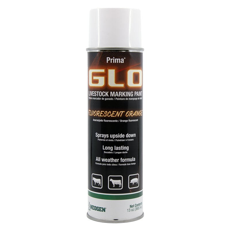 Neogen Ideal Prima 043-338389 Spray-On Glo Livestock Mark Paint, Orange, 12, Case