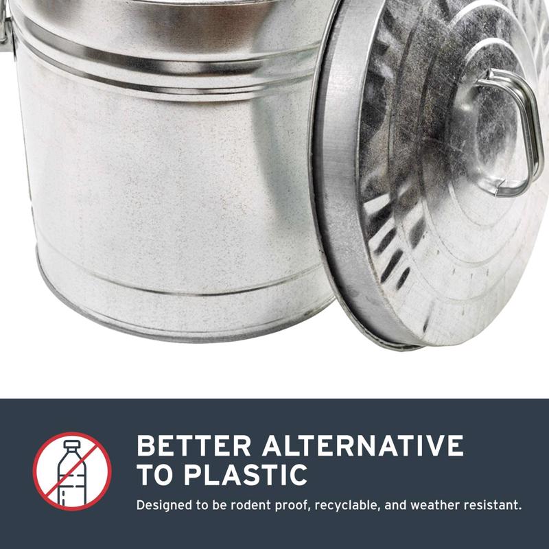 Behrens 6106 Galvanized Steel Locking Lid Can, 6 Gallon