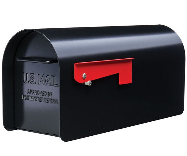 Gibraltar MB801B Ironside Rural Post Mount Mailbox, Black
