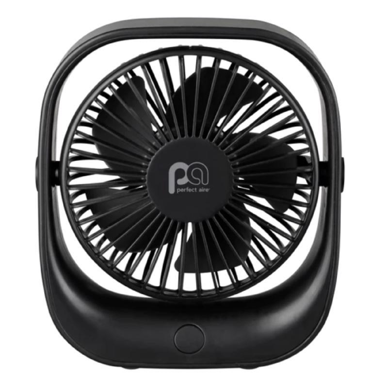 Perfect Aire 1PAFD5R Rechargeable USB Fan, Black