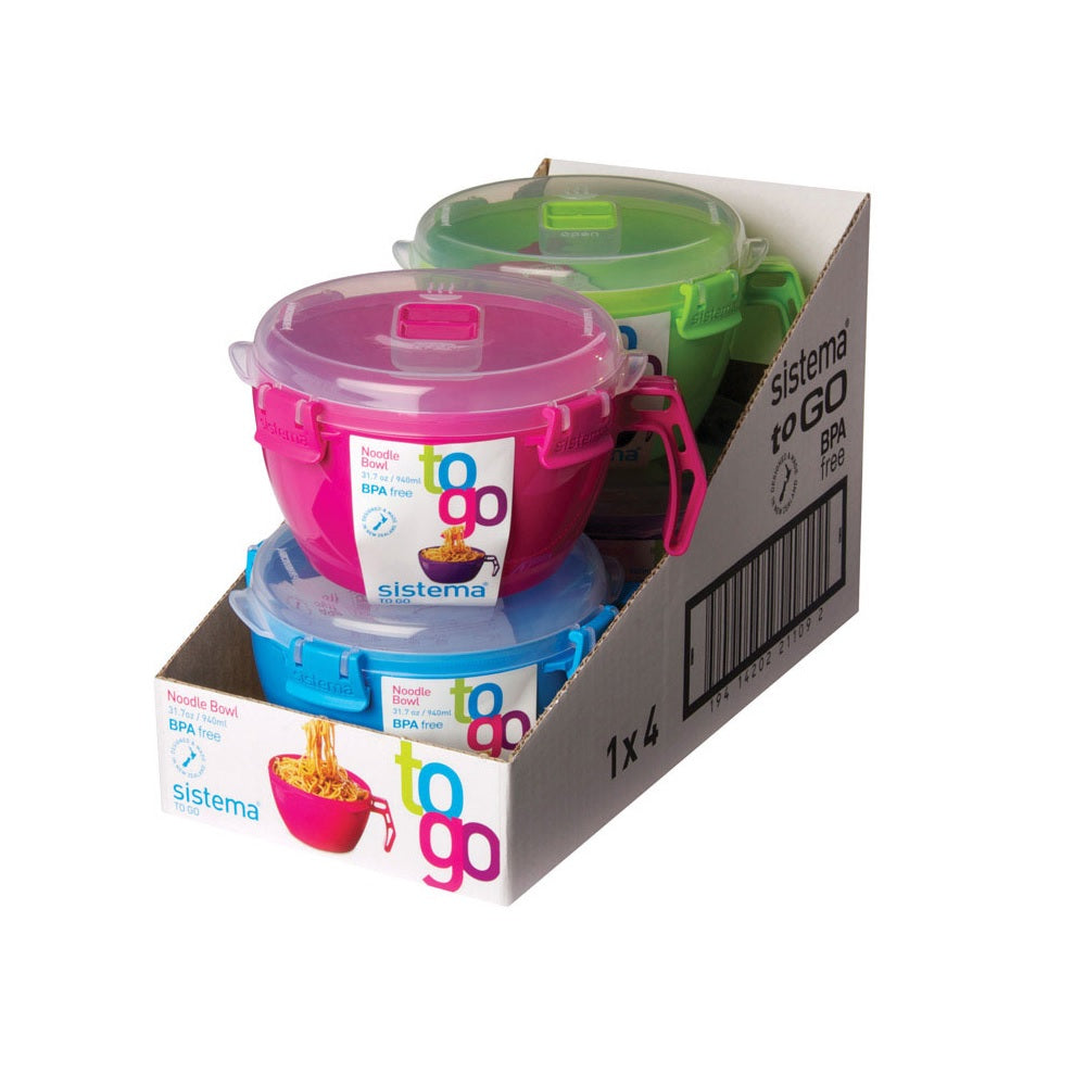 Sistema 21109ZS Klip It Noodle Bowl, Assorted Colors