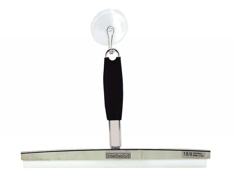 InterDesign 58940 Noir Squeegee, Black & Stainless Steel