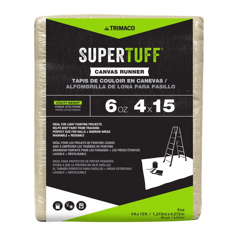 Trimaco 56708 SuperTuff Drop Cloth, 15 Feet x 4 Feet