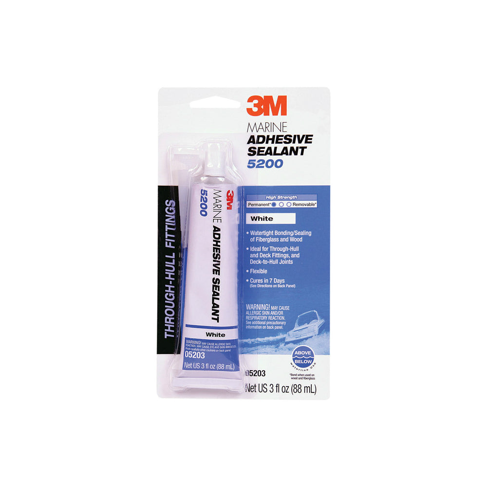 3M 5203 Marine Adhesive Sealant, 3 Oz, White