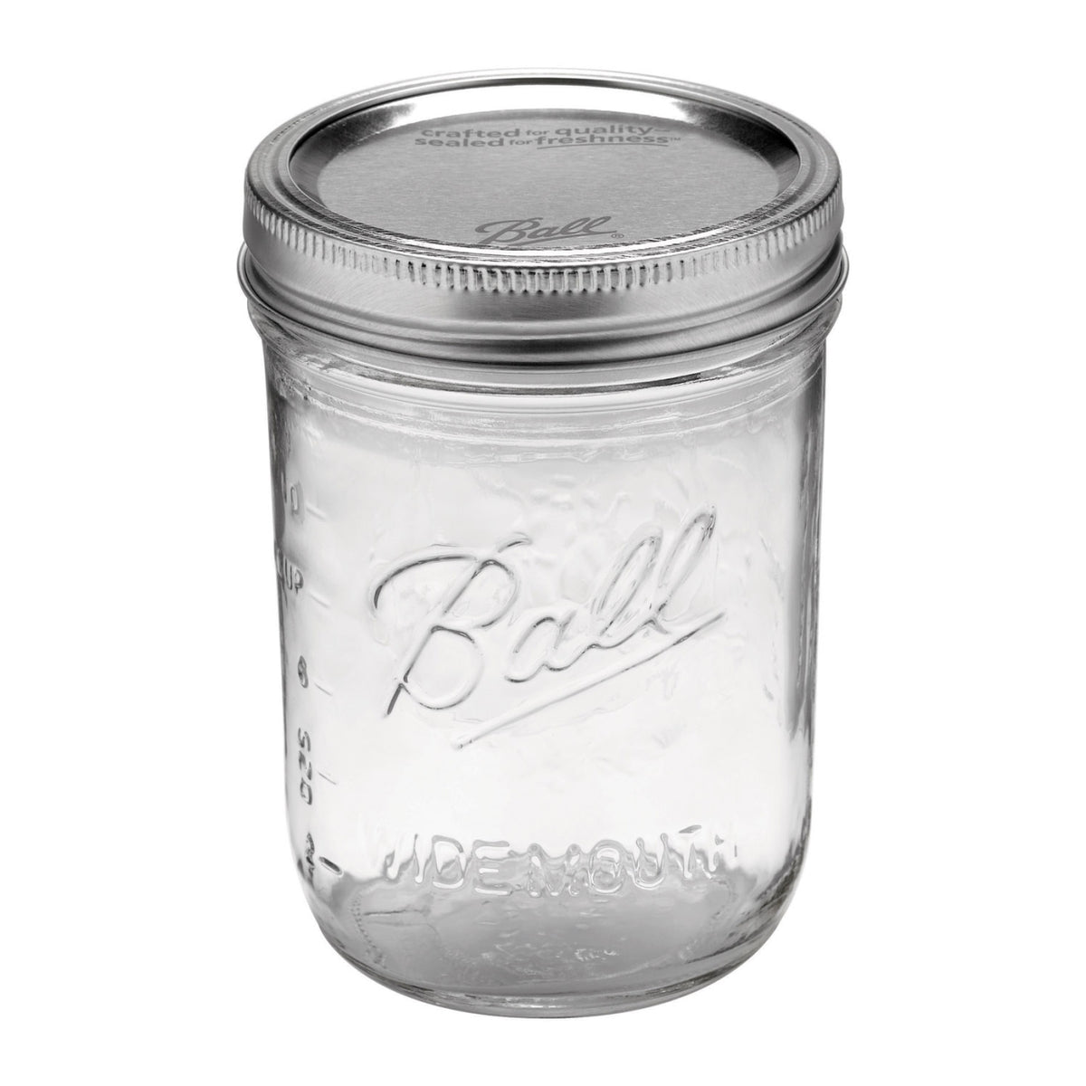 Ball 66000 Wide Mouth Mason Jars, 16 Oz, Box of 12