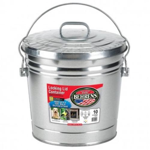 Behrens 6110 Galvanized Steel Locking Lid Can, 10 Gallon