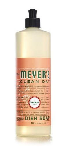 Mrs. Meyer's 13103 Liquid Dish Soap, Geranium Scent, 16 Oz