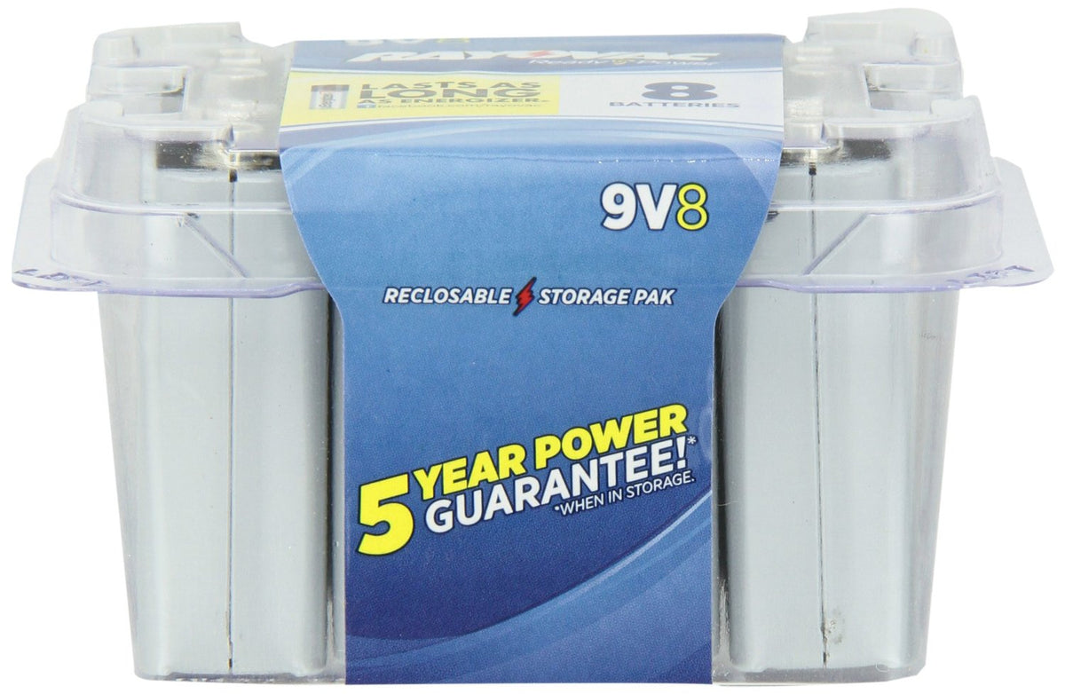 Rayovac A1604-8PPD Alkaline Battery, 9 Volt