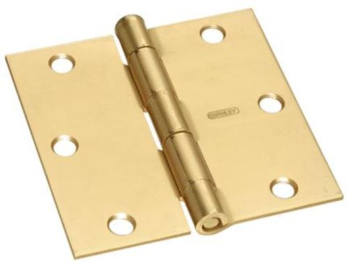 Stanley 08-2100700 Residential Door Hinges, Satin Brass, 3.5" x 3.5"