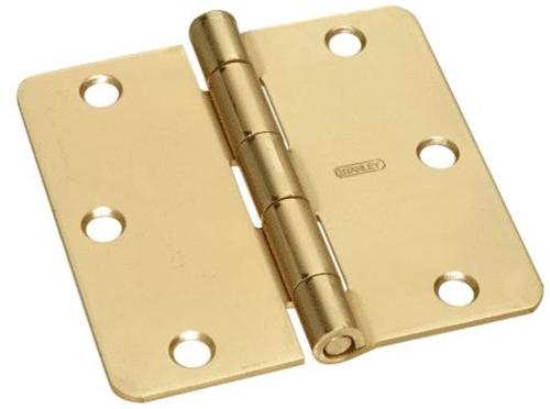 Stanley Residential Door Hinge, Satin Brass, 3.5" x 3.5"