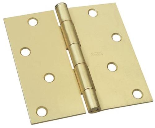 Stanley Residential Door Hinge, Satin Brass, 4" x 4"