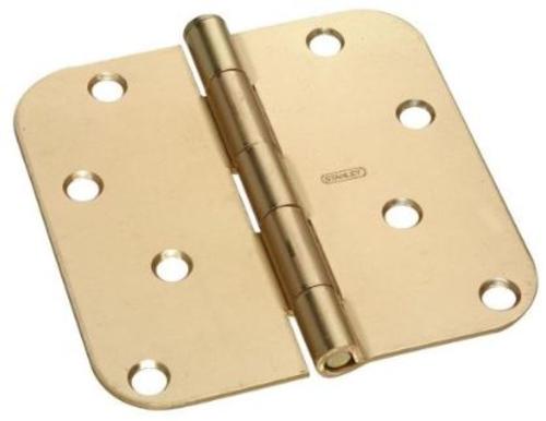 Stanley Residential Door Hinges, Satin Brass, 4" x 4"