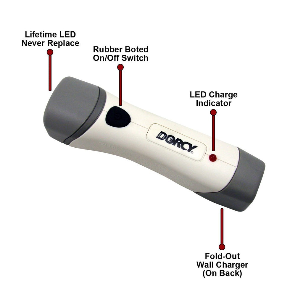 Rechargeable LED Flashlight With 3-Way Switch And Built-In AC, shop electrical material & goods at low price — Life and Home