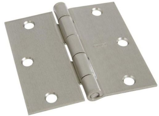 Stanley Door Hinge, Satin Nickel, 3.5" x 3.5"
