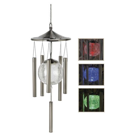 Sunergy 50403337 Windlights Solar Lighted Wind Chime, Stainless Steel
