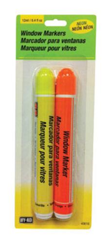 Hy-Ko 40616 Neon Window Markers, Orange & Yellow, 2-Pack