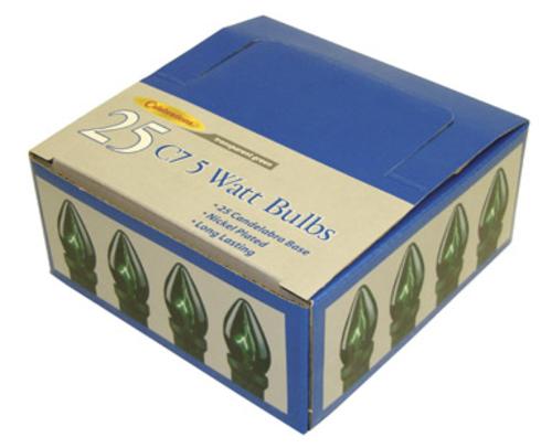 Celebrations Lighting  UYRT4711 C7 Replacement Bulbs, 5 Watt, Green
