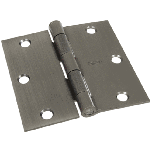 Stanley Door Hinges Square Corner Full Mortise, Antique Pewter, 3-1/2"