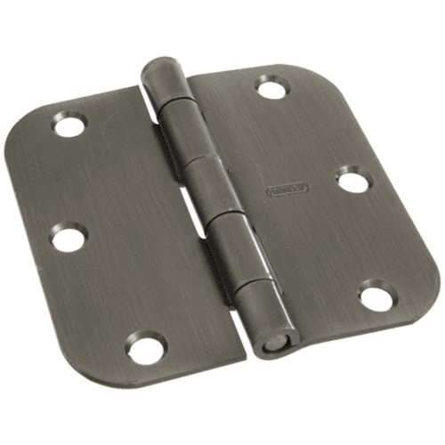 Stanley S808-345 Round Corner Door Hinges, Antique Pewter, 3-1/2"