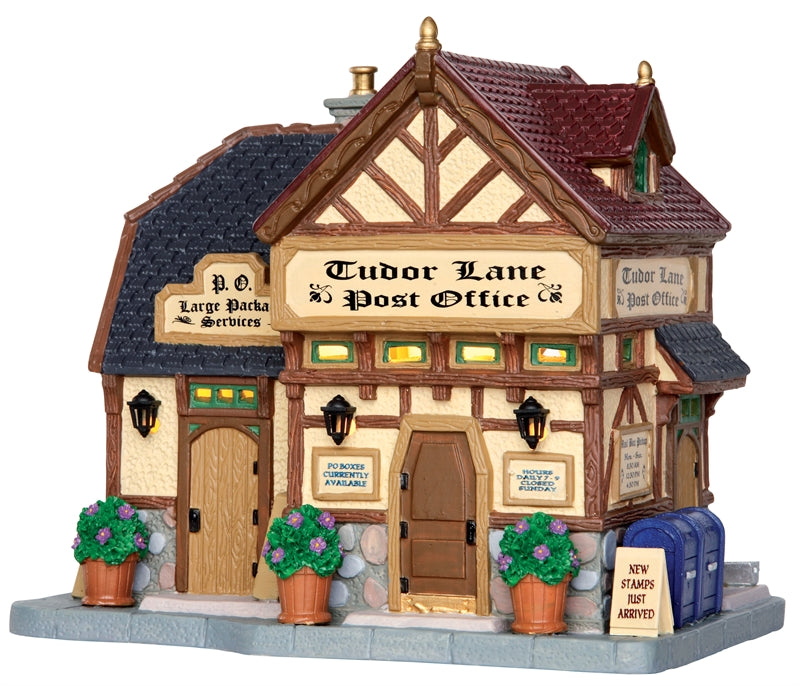Lemax 35519 Village Tudor Lane Post Office, 9" x 9"