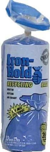 Iron Hold 618883 Recycling Bags, 39 Gallon, 12/Bag