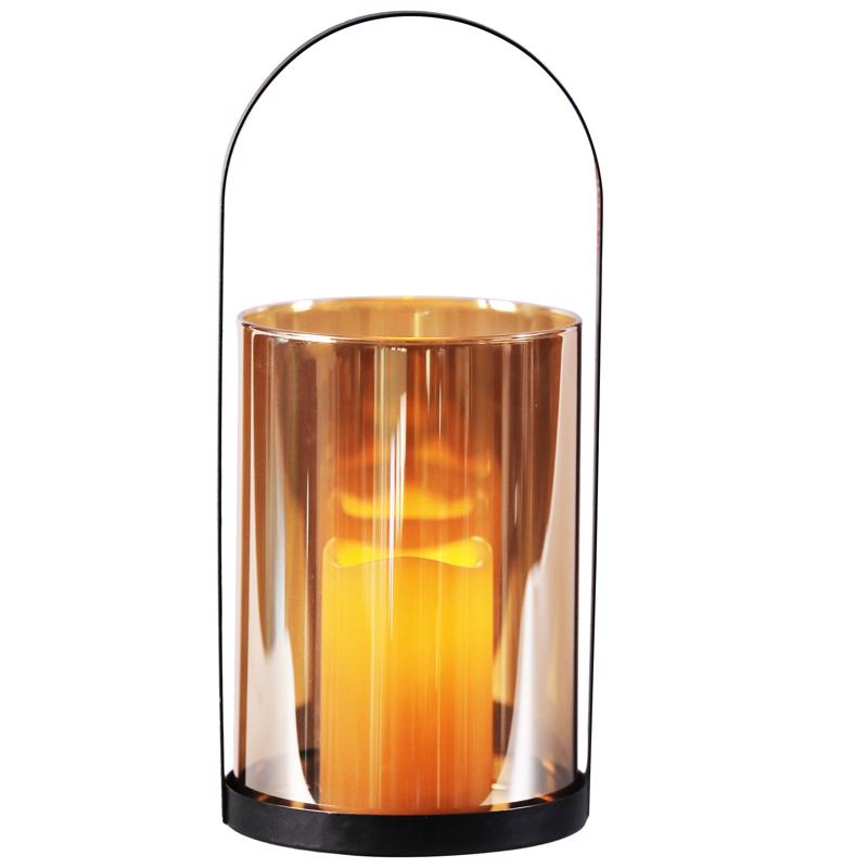 Smart Living 84148-LC Hurricane LED Candle Lantern, Black