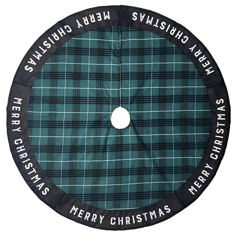 Celebrations 23F02945RS Home Merry Christmas Tree Skirt, Black/Green/White