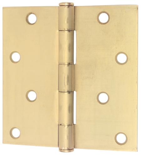 Stanley Residential Door Hinge, Satin Brass, 3" x 3"