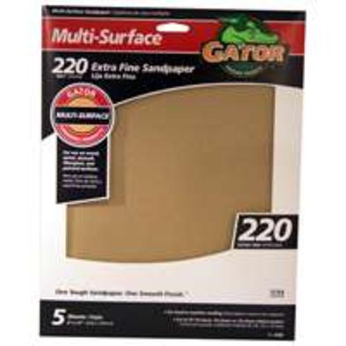 Ali Industries 4443 Aluminum Oxide Sandpaper 220, Multi purpose,  9" x 11"
