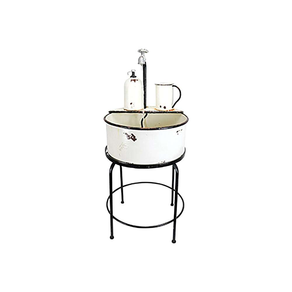 Alpine YHL168 Sink Outdoor Fountain, 34", Black/White