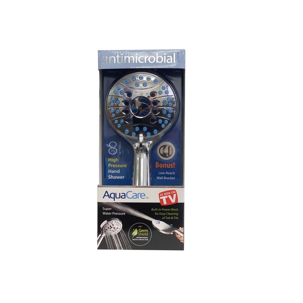 AquaCare 1639 Antimicrobial AS Seen On TV Handheld Shower Head, Stainless Steel