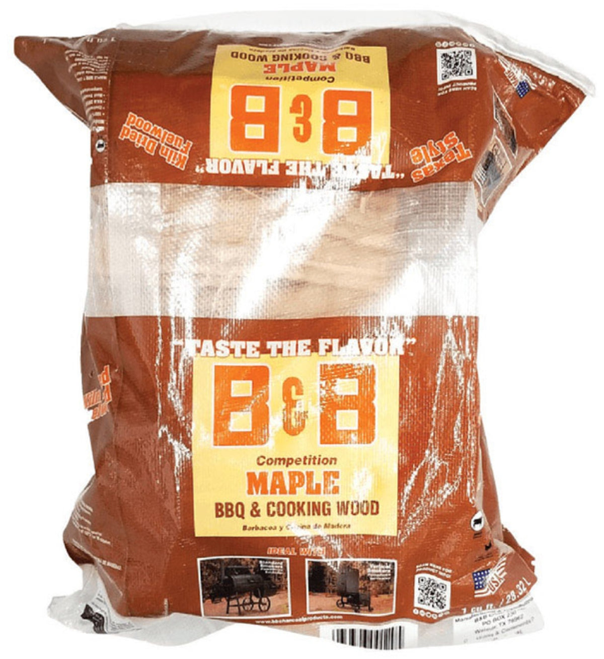 B & B Charcoal 00120 Grill Wood Maple Cooking Logs, 1 Cubic Feet