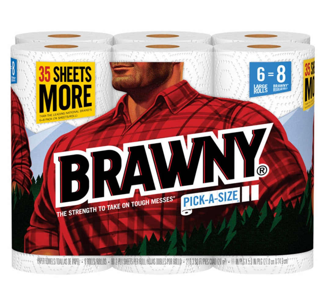 Brawny 44186 Paper Towels, White