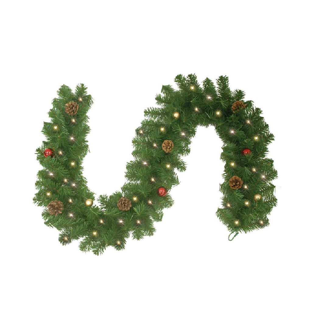 Celebrations DFGARL6ORN-CLA Prelit Douglas Christmas Garland, 6' L