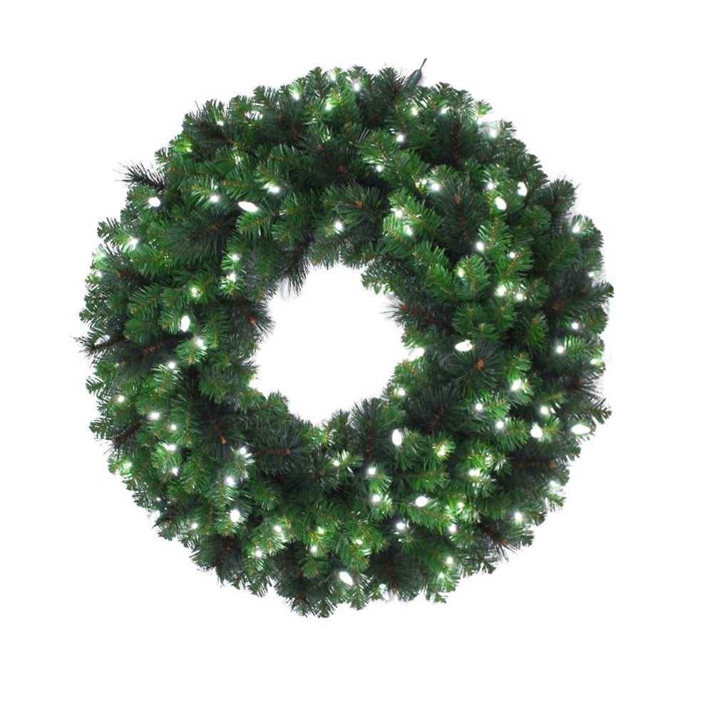 Celebrations MPWR48WAC6PWA LED Pine Christmas Wreath, 48 Inch