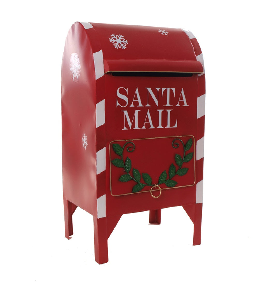 Celebrations SS-D9180402 Santa Mail Box Christmas Decor, Metal, 30" H