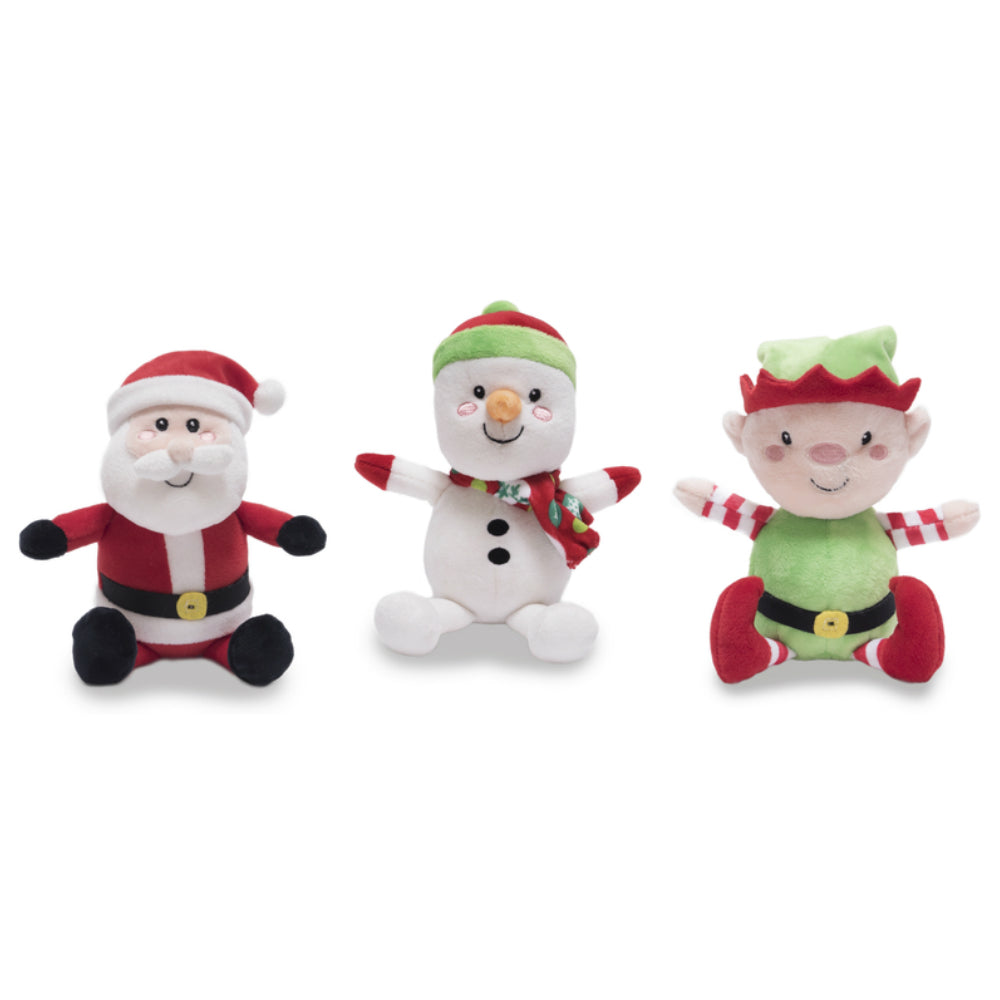 Cuddle Barn CB22610 Santa, Snowman and Elf Christmas Plush, Fabric
