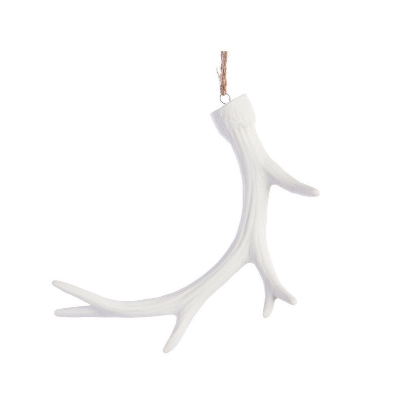 Decoris 600032 Antler Ornament, White