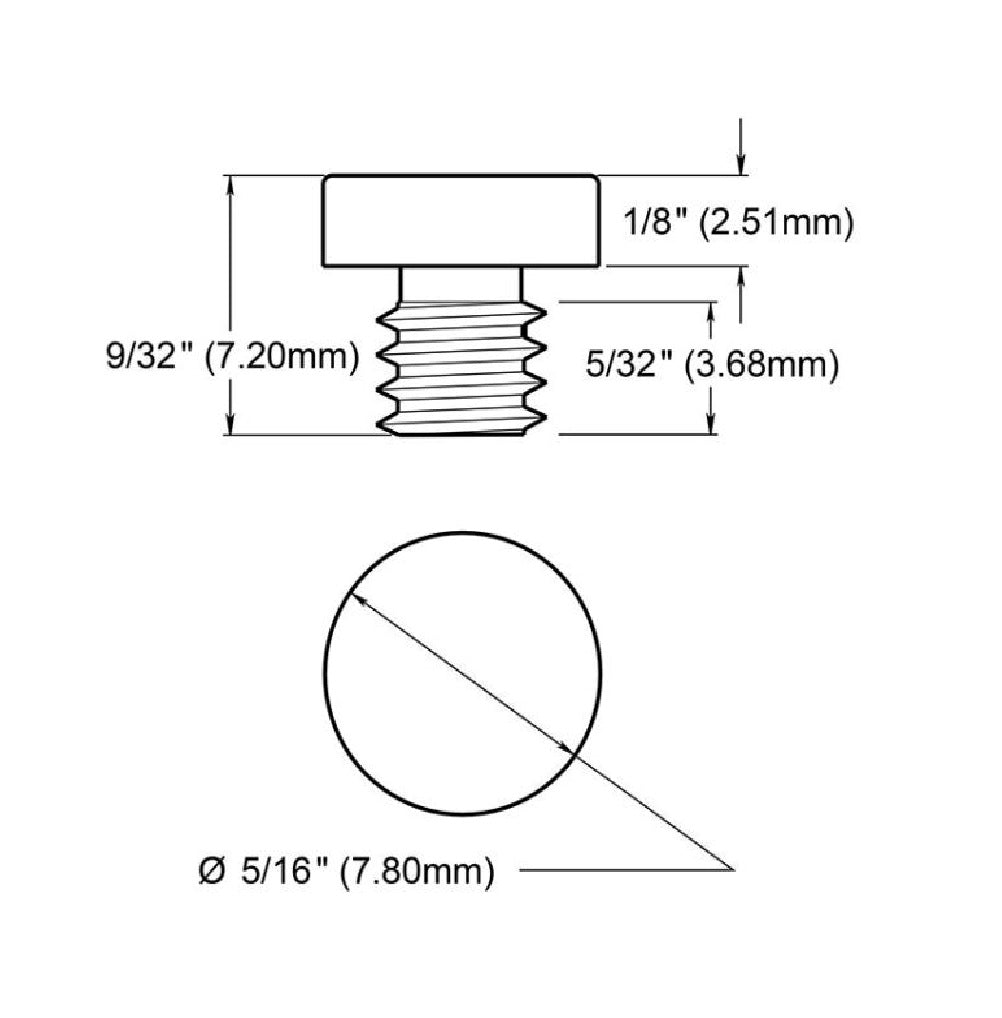 Deltana CHBU003 Hinge Button Tip, PVD Polished Brass