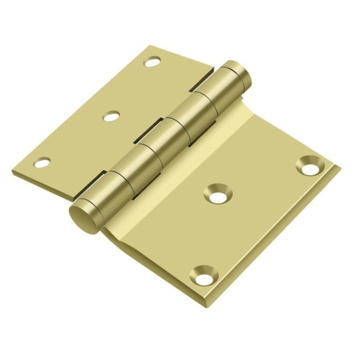 Deltana DHS3035U3 Half Surface Hinge, Bright Brass, 3" x 3-1/2"