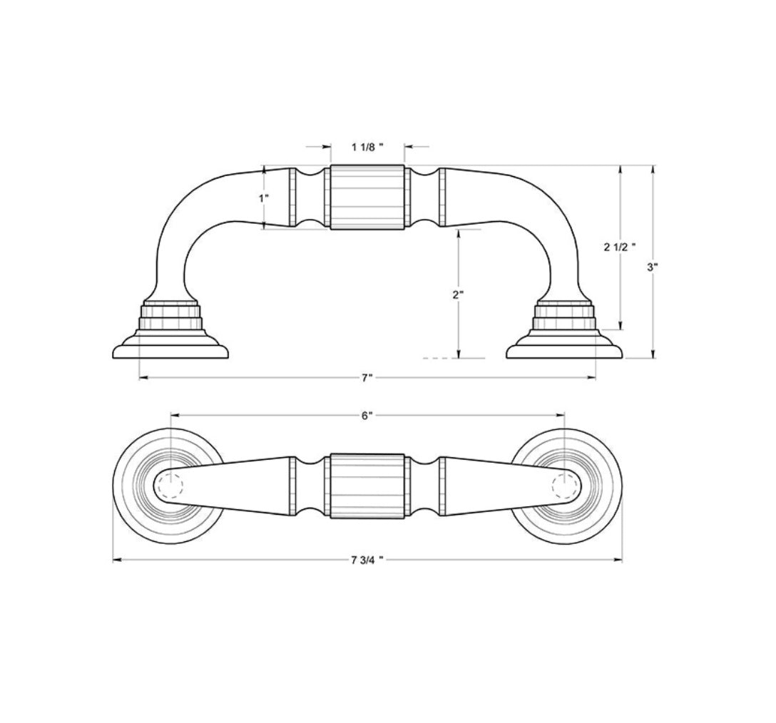 Deltana DP675U5 Door Pull, Antique Brass, 6"