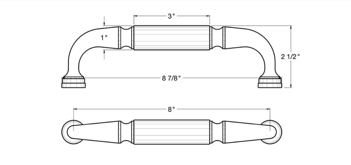 Deltana DP2574U15 Door Pull without Rosette, 8", Satin Nickel