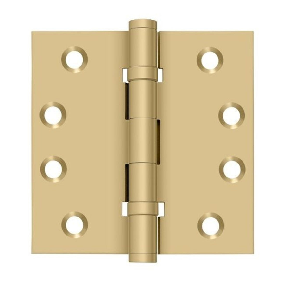 Deltana DSB4B4 Ball Bearings Square Hinge, Satin Brass