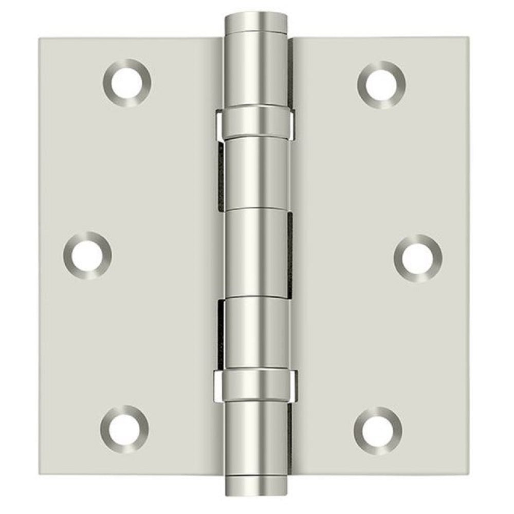 Deltana DSB35B14 Square Hinge, Ball Bearings, Bright Nickel, 3-1/2" x 3-1/2"