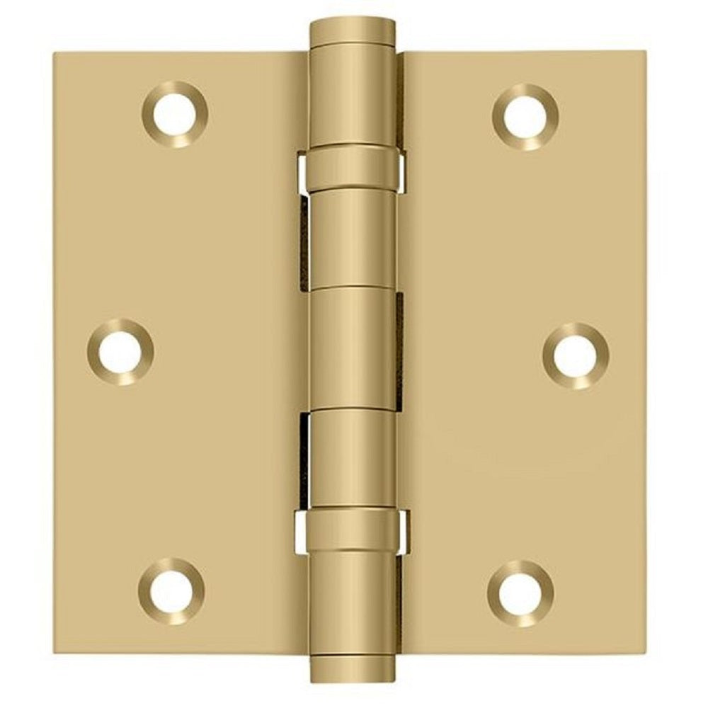 Deltana DSB35B4 Square Hinge, Ball Bearings, Satin Brass, 3-1/2" x 3-1/2"