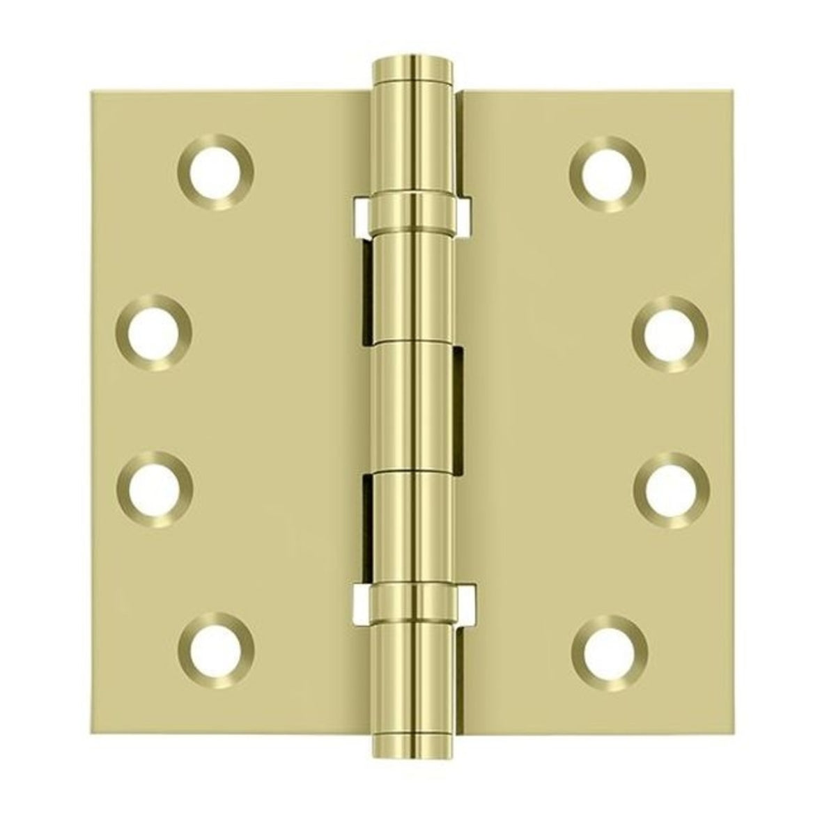Deltana DSB4B3-UNL Ball Bearings Square Hinge, Unlacquered Bright Brass