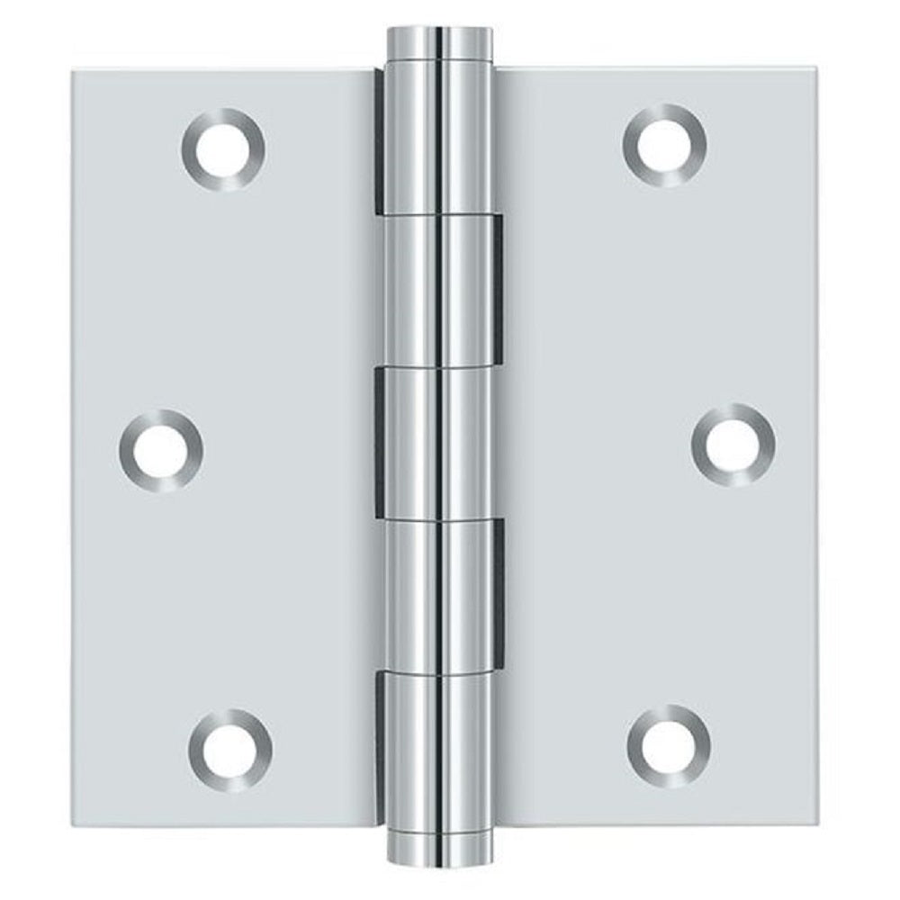 Deltana DSB3526-R Square Hinge, Residential, Bright Chrome, 3-1/2" x 3-1/2"