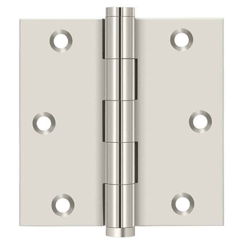Deltana DSB3514 Square Hinge, Bright Nickel, 3-1/2" x 3-1/2"